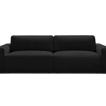 Canapea extensibila 3 locuri, Victor, Micadoni Home, 246x100x83 cm, tesatura structurata, negru imagine