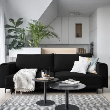 Canapea extensibila 4 locuri ELTAP, SO-DAL-10VE, Dalia, 248x84x95 cm, lemn/poliester, negru imagine