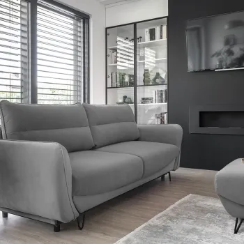 Canapea extensibila 4 locuri ELTAP, SO-SIL-04VE, Silva, 236x95x90 cm, lemn/poliester, gri imagine