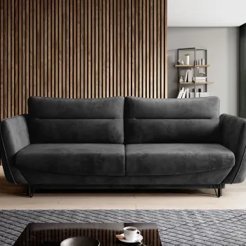 Canapea extensibila 4 locuri ELTAP, SO-SIL-06NU, Silva, 236x95x90 cm, lemn/poliester, gri inchis imagine