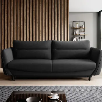 Canapea extensibila 4 locuri ELTAP, SO-SIL-10PO, Silva, 236x95x90 cm, lemn/poliester, negru imagine