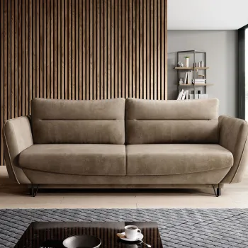 Canapea extensibila 4 locuri ELTAP, SO-SIL-20NU, Silva, 236x95x90 cm, lemn/poliester, maro deschis imagine