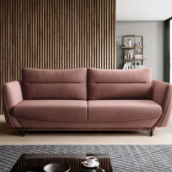 Canapea extensibila 4 locuri ELTAP, SO-SIL-24LU, Silva, 236x95x90 cm, lemn/poliester, roz inchis imagine