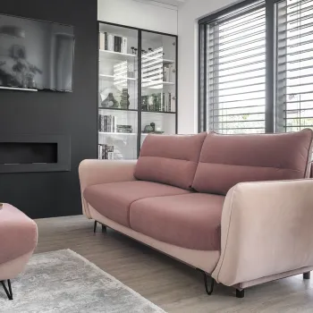 Canapea extensibila 4 locuri ELTAP, SO-SIL-24VE-61MAT, Silva, 236x95x90 cm, lemn/poliester, roz imagine