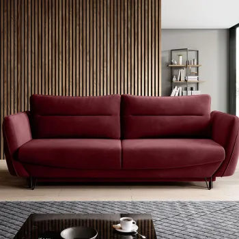 Canapea extensibila 4 locuri ELTAP, SO-SIL-25LO, Silva, 236x95x90 cm, lemn/poliester, rosu imagine