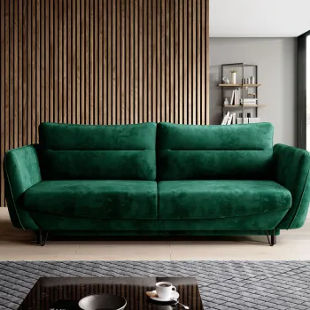 Canapea extensibila 4 locuri ELTAP, SO-SIL-35NU, Silva, 236x95x90 cm, lemn/poliester, verde inchis imagine
