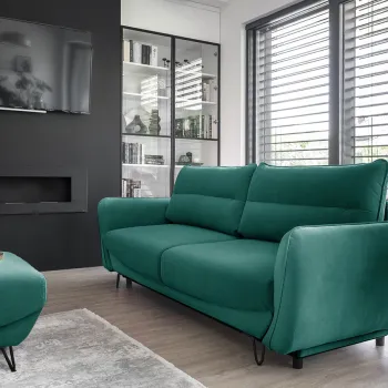 Canapea extensibila 4 locuri ELTAP, SO-SIL-38VE, Silva, 236x95x90 cm, lemn/poliester, verde deschis imagine