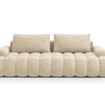 Canapea extensibila 4 locuri, Linz, Cosmopolitan Design, 250x100x84 cm, catifea, bej deschis imagine