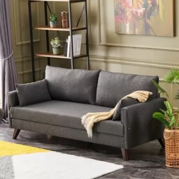 Canapea extensibila Bella, Balcab Home, 3 locuri, 208x81x85 cm, lemn, antracit imagine