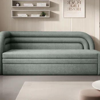 Canapea extensibila brat dreapta 3 locuri, ELTAP, Fabillo, 223x86x80 cm, lemn/poliester, verde imagine