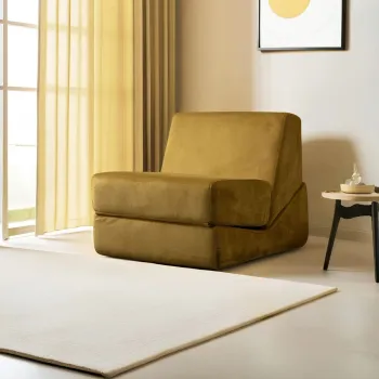 Canapea extensibila cu 1 loc, Artie, 560ARE4155, Cadru: FARA CADRU, Galben mustar imagine