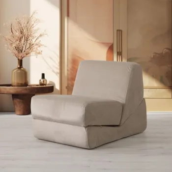 Canapea extensibila cu 1 loc, Artie, 560ARE4175, Cadru: FARA CADRU, Crema stralucitoare imagine