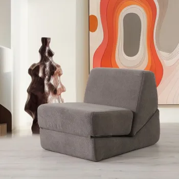 Canapea extensibila cu 1 loc, Artie, 560ARE4176, Cadru: FARA CADRU, Gri cald imagine