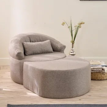 Canapea extensibila cu 1 loc, Balcab Home, 825BLC4730, Material: 100% POLIESTER (tesatura cu textura de in), Maro imagine