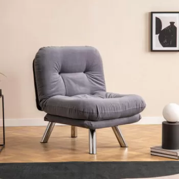 Canapea extensibila cu 1 loc, Futon, 859FTN2321, Metal, Gri imagine