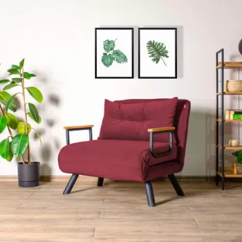 Canapea extensibila cu 1 loc, Futon, 859FTN2327, Metal , Maro imagine