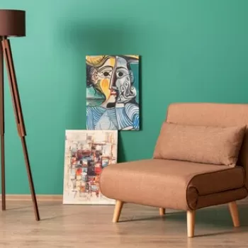 Canapea extensibila cu 1 loc, Futon, 859FTN2329, Metal , Maro imagine