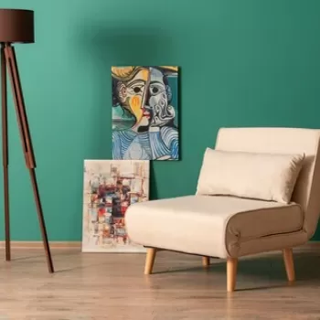 Canapea extensibila cu 1 loc, Futon, 859FTN2331, Metal , Crem imagine