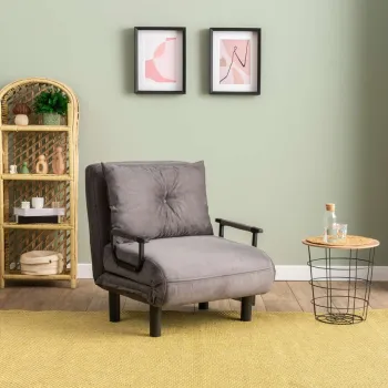 Canapea extensibila cu 1 loc, Futon, 859FTN2343, Metal , Gri imagine