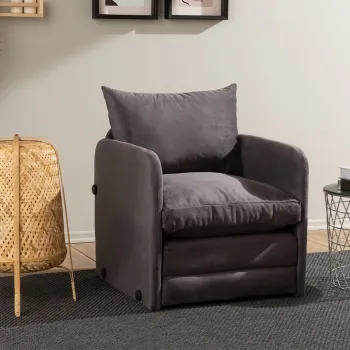 Canapea extensibila cu 1 loc, Futon, 859FTN2880, Metal , Gri imagine