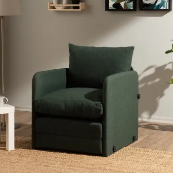 Canapea extensibila cu 1 loc, Futon, 859FTN2883, Metal , Verde imagine