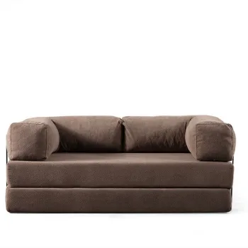 Canapea extensibila cu 2 locuri, Artie, 560ARE4161, Cadru: Fara cadru, Maro imagine