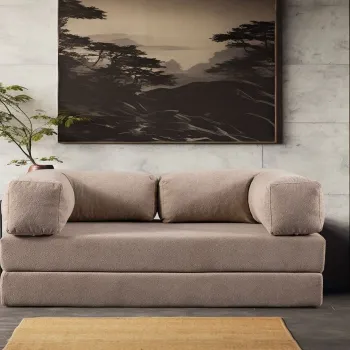 Canapea extensibila cu 2 locuri, Artie, 560ARE4179, Cadru: Fara cadru , Structura integrala din spuma, Ecru imagine