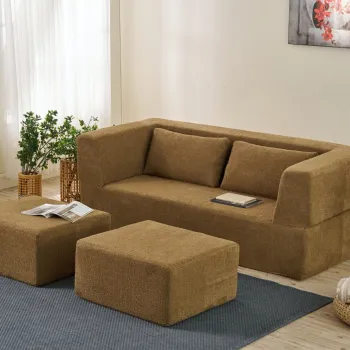 Canapea extensibila cu 2 locuri, Balcab Home, 825BLC5405, Material: 100% SENILA, Maro imagine