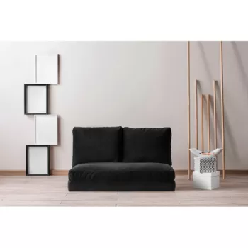 Canapea extensibila cu 2 locuri, Futon, 859FTN1265, Metal , Negru imagine