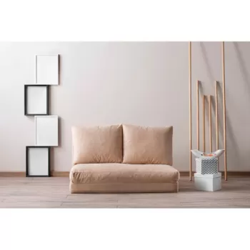 Canapea extensibila cu 2 locuri, Futon, 859FTN1268, Metal , Crem imagine