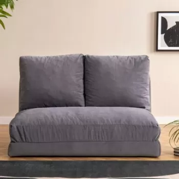 Canapea extensibila cu 2 locuri, Futon, 859FTN1270, Metal , Gri imagine