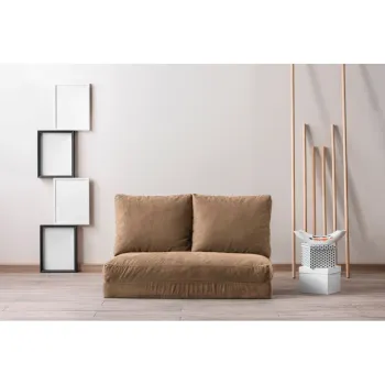 Canapea extensibila cu 2 locuri, Futon, 859FTN1278, Metal , Maro deschis imagine