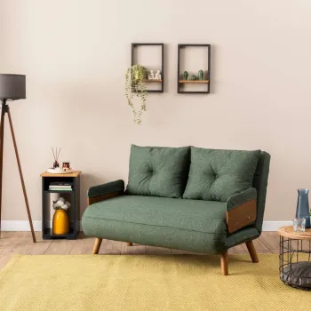 Canapea extensibila cu 2 locuri, Futon, 859FTN2725, Metal , Verde imagine