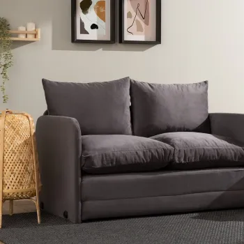 Canapea extensibila cu 2 locuri, Futon, 859FTN2873, Metal , Gri imagine