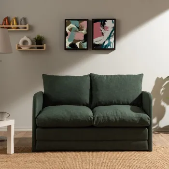 Canapea extensibila cu 2 locuri, Futon, 859FTN2876, Metal , Verde imagine