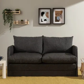 Canapea extensibila cu 2 locuri, Futon, 859FTN2889, Metal , Gri inchis imagine