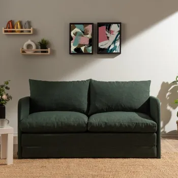 Canapea extensibila cu 2 locuri, Futon, 859FTN2890, Metal , Verde imagine