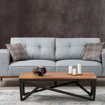 Canapea extensibila cu 3 locuri, Artie, 560ARE1306, Lemn de fag / PAL, Gri imagine