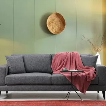 Canapea extensibila cu 3 locuri, Artie, 560ARE1307, Lemn de fag / PAL, Gri inchis imagine