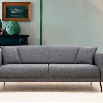 Canapea extensibila cu 3 locuri, Artie, 560ARE1358, Lemn de fag / PAL, Gri imagine