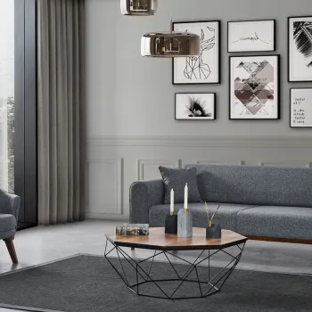 Canapea extensibila cu 3 locuri, Artie, 560ARE2907, Lemn de fag / PAL, Gri deschis imagine