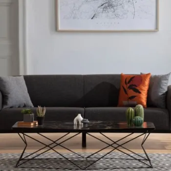 Canapea extensibila cu 3 locuri, Artie, 560ARE2910, Lemn de fag / PAL, Antracit imagine