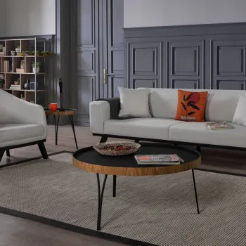 Canapea extensibila cu 3 locuri, Artie, 560ARE2916, Lemn de fag / PAL, Gri deschis imagine