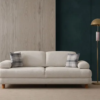 Canapea extensibila cu 3 locuri, Artie, 560ARE4165, Cadru: LEMN/PAL, Crem imagine