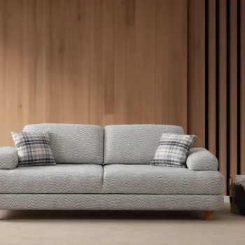 Canapea extensibila cu 3 locuri, Artie, 560ARE4168, Cadru: LEMN/PAL, Crem / Albastru imagine