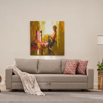 Canapea extensibila cu 3 locuri, Balcab Home, 825BLC5248, Cadru: LEMN/MDF/PLA, Bej imagine