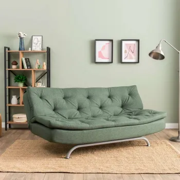 Canapea extensibila cu 3 locuri, Futon, 859FTN2895, Metal , Verde imagine