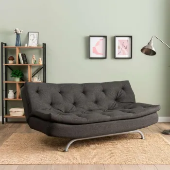 Canapea extensibila cu 3 locuri, Futon, 859FTN2896, Metal , Gri inchis imagine