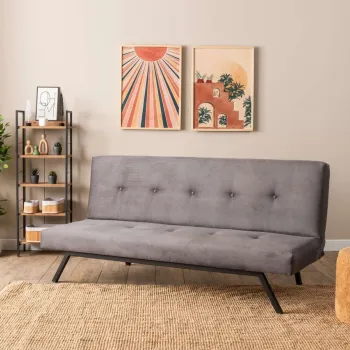 Canapea extensibila cu 3 locuri, Futon, 859FTN2899, Metal , Gri imagine