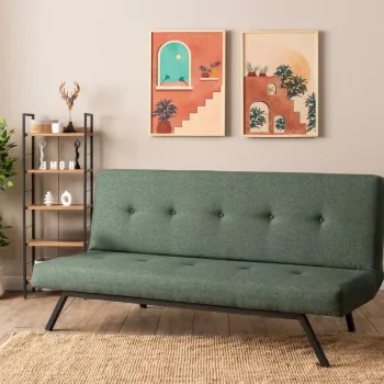 Canapea extensibila cu 3 locuri, Futon, 859FTN2902, Metal , Verde imagine